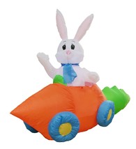 5 FOOT Easter Inflatable Bunny Rabbit Carrot Car Lawn Spring Outdoor Decoration - £47.17 GBP