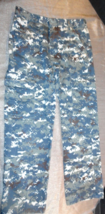 Navy Blue Digital Camo Blueberry Uniform Youth With Nametag Pants Kids Size 14 - £15.98 GBP