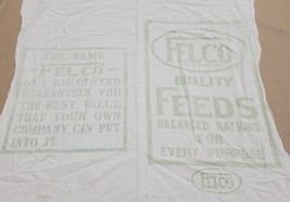 Vintage Felco Feeds Double Sided Cloth Feed Sack Bag  ( Side cut open ) - $12.73