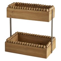 47th &amp; Main 2-Tiered Wood Countertop Shelf, 11.89&quot; L x 7.87&quot; W x 11.89&quot; H, Beade - £59.87 GBP