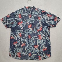 Molokai Surf Co Hawaiian Shirt Men&#39;s Sz 2XL Short Sleeve Inside out Floral print - £17.46 GBP
