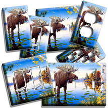 Canadian Moose Elk Fall Lake House Light Switch Outlet Wall Plate Room Art Decor - £9.42 GBP+