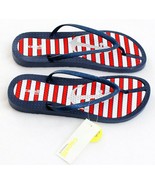 Capelli Red White &amp; Blue Striped Thong Sandals Flip Flops Women&#39;s NEW - £15.71 GBP