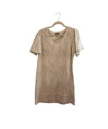 Original Nicole Miller M Dress Sheath Neutral Animal Print Flutter Sleev... - €21,53 EUR