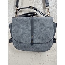 Steve Madden Gray Crossbody Saddle Bag Adjustable Strap Marbled Textured - $39.95