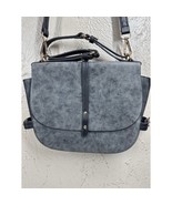 Steve Madden Gray Crossbody Saddle Bag Adjustable Strap Marbled Textured - $745.43 MXN