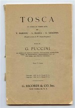TOSCA Libretto Puccini G Ricordi 1905 V Sardou, L Illiga and G Giacosa  - £14.24 GBP
