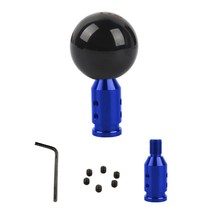 6 Speed F-Fast Black Ball Gear Shift Knob w/Blue Adapter For Non Thread M12x1.25 - £14.30 GBP