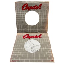 Capitol Records Company Sleeves 45 RPM Vinyl Gray Checkered Red Logo Lot of 2 - £8.58 GBP