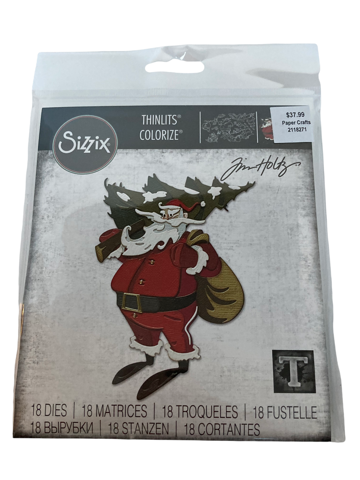 Primary image for Sizzix Thinlits Colorize Die Set Tim Holtz Woodland Santa Christmas 18 Die-Cuts