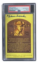 Warren Spahn Autografato 4x6 Milwaukee Braves Sala Di Fame Placca Scheda PSA / - £61.26 GBP