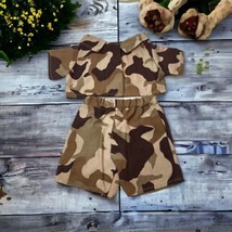 Build A Bear BABW Camo Military Outfit Top Shorts Camouflage Army Plush - £10.90 GBP