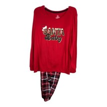 Secret Treasures Womens Pajamas Size L 12/14 Red Long Sleeve Stanta Baby... - $14.74