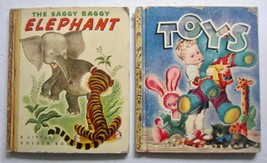 The Saggy Baggy Elephant~ Vintage Little Golden Book Lot ~ Toys Paper Spines - £7.82 GBP
