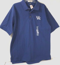 $12 Kentucky Wildcats Basketball NCAA Vintage 90s Logo Blue Polo Shirt L New - £10.67 GBP