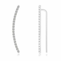 ANGARA Natural 0.15 Ct KI3-Grade Diamond Linear Ear Climber in 14K Solid Gold - £214.76 GBP