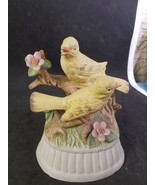 Canary Bird Figurine Double Yellow Birds UCGC Sankyo Music Box - £7.85 GBP