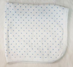 Parents Choice Baby Blanket White Blue Polka Dot Thermal Waffle Cotton Boy B76 - £11.80 GBP