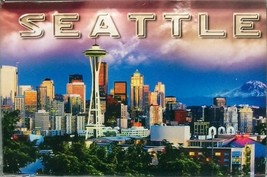 Seattle Washington Skyline Glass Fridge Magnet - $130.58 MXN