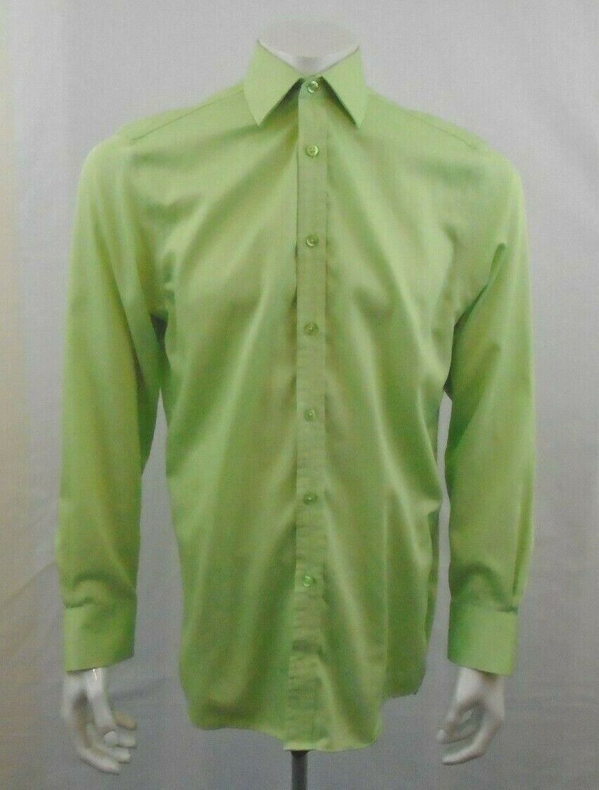 Primary image for Bellissimo Wrinkle Free Modern Fit Green Button Up Dress Shirt Size 15 