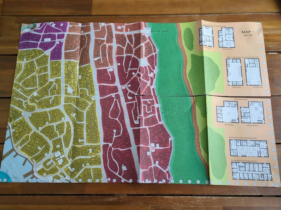 *Damaged* TSR 1988 Dungeons And Dragons Forgotten Realms City System Map... - $13.85