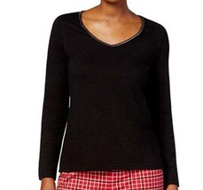 allbrand365 designer Womens Long Sleeve Top,1-Piece Size X-Large Color Black - £34.95 GBP