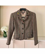 Elie Tahari Women&#39;s Blazer Tweed Lined Blazer Jacket SIZE SMALL Wool Blend - $624.59 MXN