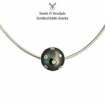 Diamond Tahitian South Sea Pearl Necklace 14k Gold Italy Certified $3950 920458 - £1,135.33 GBP