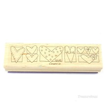 Love ~ hearts Stampin Up!  Rubber Stamp  wood mounted 4.5&quot; - £1.57 GBP