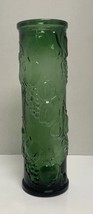 Vtg Empoli Italian Vintage Green Glass Vase- 12” Harvest Fruit Pattern E... - $34.33 CAD