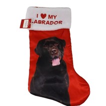 Holiday Time &quot;I Love My Labrador&quot; Holiday Christmas Stocking - New - £7.70 GBP