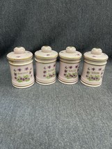 Rare Antique Porcelain Apothecary Jars Lefton’s Exclusives Lavender Hand Painted - £115.20 GBP