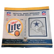 NFL Dallas Cowboys Miller Lite Blanket 50x58 - Promo Superbowl Wall Decor 2001 - £31.42 GBP