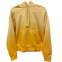 CHAMPION Yellow Power Blend Ombre Dye Pullover Sweater Hoodie Embroidered SMALL - £8.10 GBP