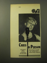 1960 Atlantic Records Advertisement - Chris in Person Chris Connor recorded live - £11.57 GBP