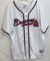 Atlanta Braves Vintage 90s MLB Scripted Sewn Tomahawk White Red Blue Jersey 3XL - £97.70 GBP