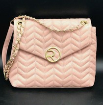 Rampage Purse Pink Handbag Cross Body Divided Quilted Faux Leather Chain... - £12.77 GBP