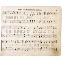 1881 Night Is Coming Victorian Sheet Music Ohio State Grange Agriculture... - $19.99