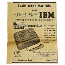 Vtg 1959 Lexington KY Print Ad DeJur Grundig Stenorette Evans Office Machines - $9.47