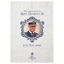 King Charles III Commemorative Tea Towel with Official Coronation Logo - £11.74 GBP