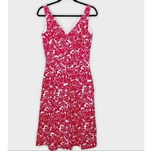 Women&#39;s Boden red &amp; white cotton rose floral riviera v neck midi dress 4... - £30.09 GBP