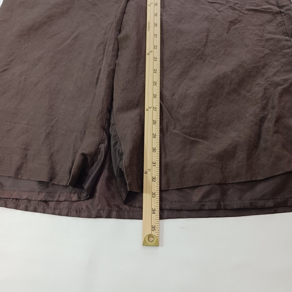 Talbots Skirt Women's Size 8 Brown Linen Silk Blend Back Zip Lined & Slit Item image 11