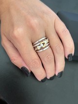 David Yurman Sterling Silver .925 &amp; 18K/750 Yellow Gold Buckle Band Ring... - €593,25 EUR