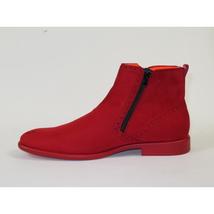 Men TAYNO Chelsea Chukka Soft Micro Suede Zip up Boot Coupe S Red image 5