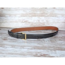 Vintage 90&#39;s Torino Embossed Italian Kipskin Leather Belt Black 36 USA Made 4200 - $49.99