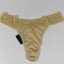 Knickers By Cinema Etoile Panty Womens L Thong Beige Lace Trim - £18.08 GBP