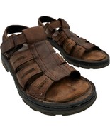 GH Bass Eichert Brown Leather Hook &amp; Loop Fisherman Sandals size 12 M - $465.23 MXN