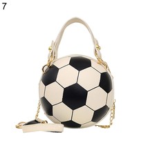 Fashion Chic Women Ball Handbag Round Basketball Football Party Dress Faux Leath - £24.35 GBP