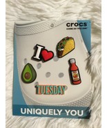 Crocs shoe Jibbitz Charms Taco Tuesday 5 pack avocado hot sauce New - $265.18 MXN