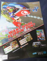 Nintendo Mario Kart 8 Wii U Gamestop Store Promo Vinyl Ad Poster 23.5x30.5in - £31.60 GBP